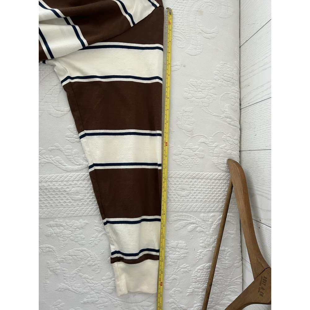 Abercrombie & Fitch Rugby Oversized Polo Shirt Men's Medium Stripe Preppy Brown - Picture 10 of 14
